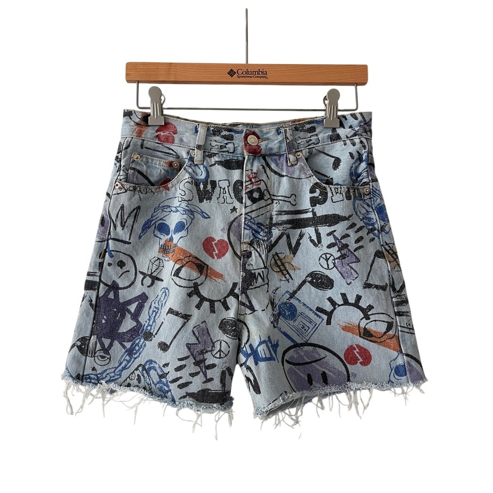 Adika Denim Grafitti Shorts Medium